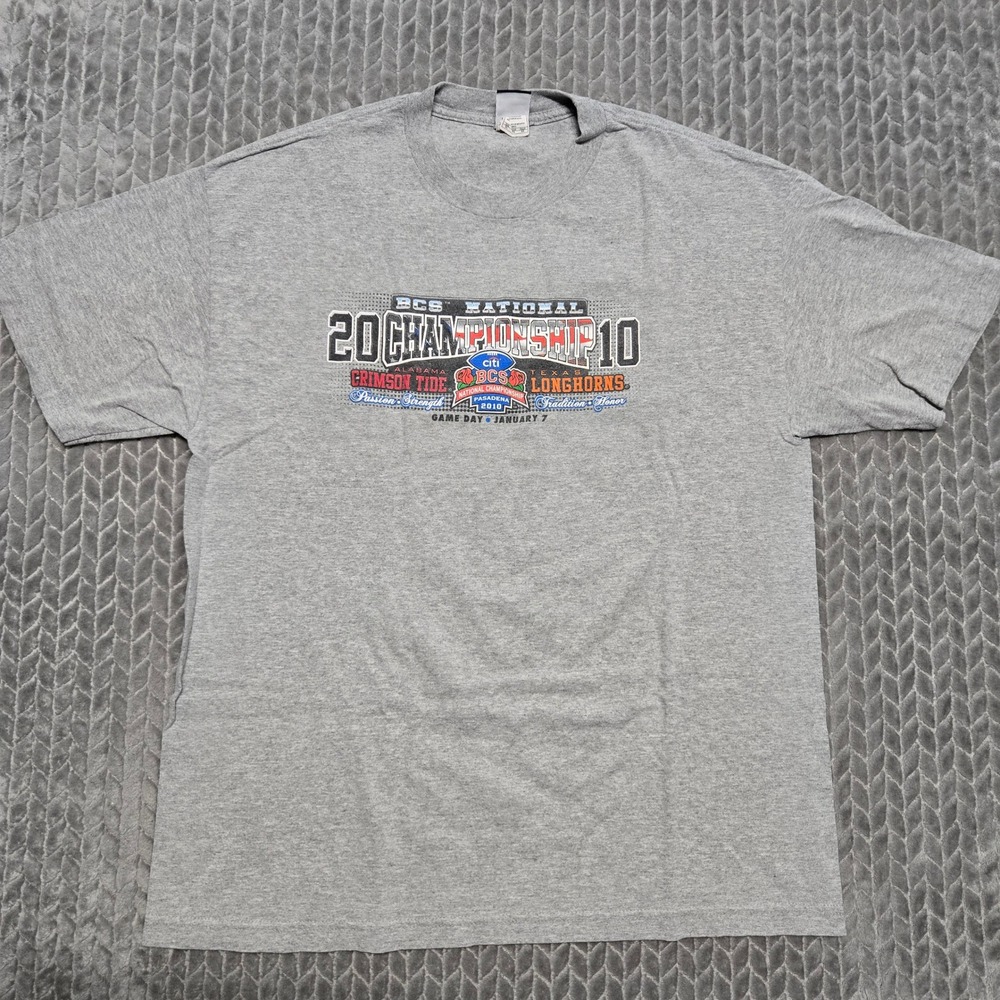 Citi Rose Bowl 2010 BCS National Championship Alabama vs Texas Grey T-Shirt XL